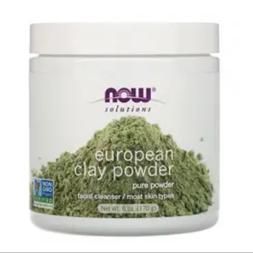 European Clay Powder by Now Solutions 6 Oz. New Sealed Jar